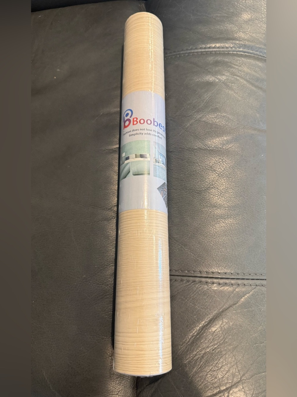 New in packaging Boobest Wallpaper Roll in Light Brown wood peel and stick